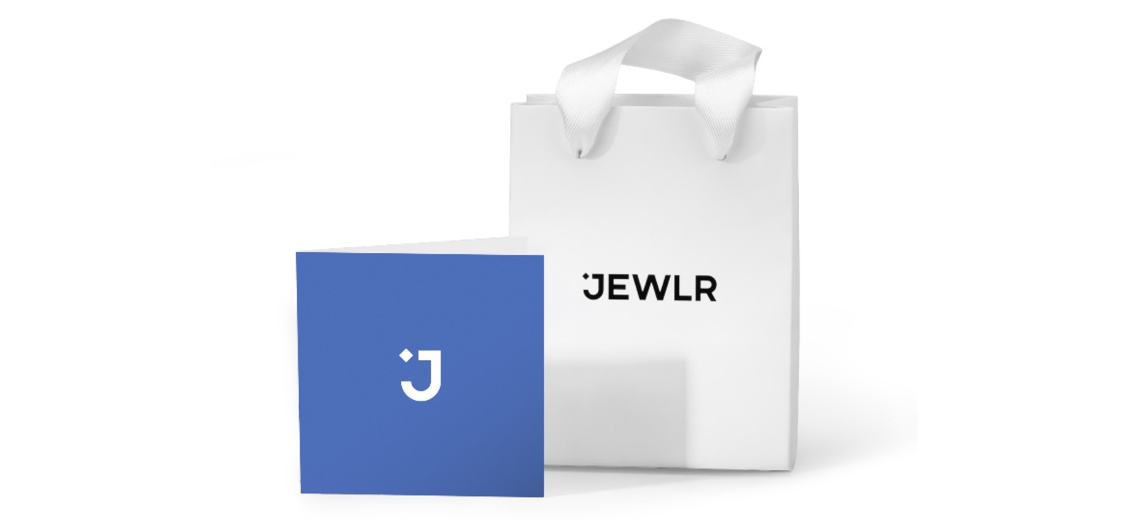 Jewlr gift bag packaging and card bundle for personalized custom jewelry from Jewlr